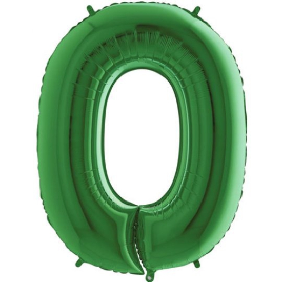 XXL Folienballon Riesenzahl "0" - grün - 102 cm