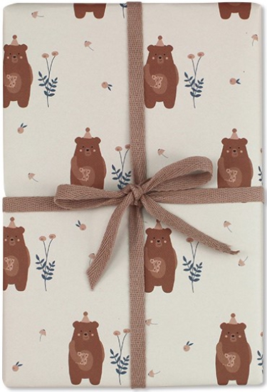Ava&Yves - Geschenkpapier Bären / Hütchen, rosa
