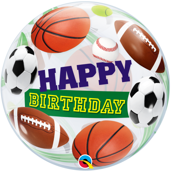 XL Ballon -  Bubble - Happy Birthday - Sporfan - 56 cm