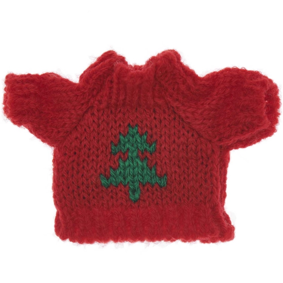 Rico Design - Wichtel - Miniatur Strickpullover Tanne - rot-grün