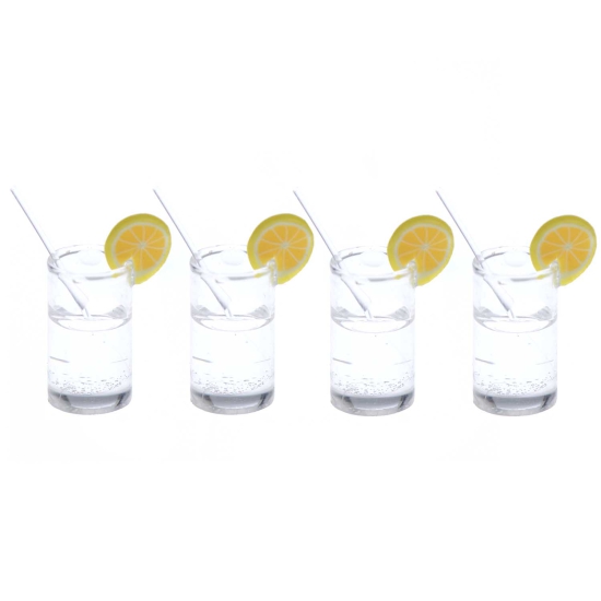 Rico Design - Miniatur Gin Tonic Gläser - Zitronen Limo Gläser - 4 Stk