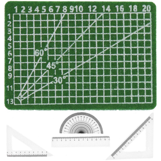 Rico Design - Miniatur Schneidematte und Lineale, 5-tlg.