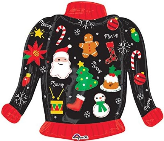 XL Folienballon - Weihnachten - Christmas Sweater - 78 x 66 cm