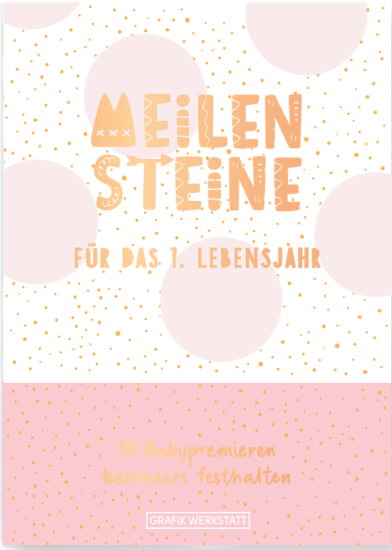 Grafik Werkstatt - Meilenstein-Box für das 1. Lebensjahr (rosa)