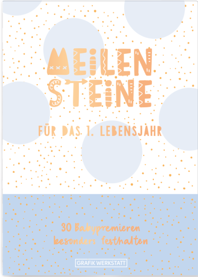 Grafik Werkstatt - Meilenstein-Box für das 1. Lebensjahr (blau)