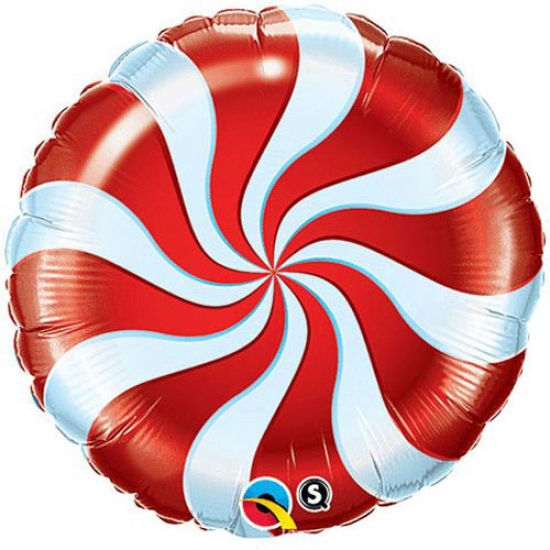 Folienballon - Christmas - süßer Swirl - BonBon - rot - 46 cm
