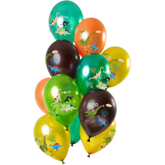 Premium Latexballon Set - 12 Ballons - Dino - Dinosaurier - 33 cm