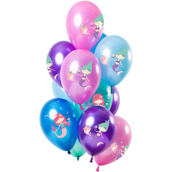 Premium Latexballon Set - 12 Ballons Meerjungfrau - Mermaid - 33 cm