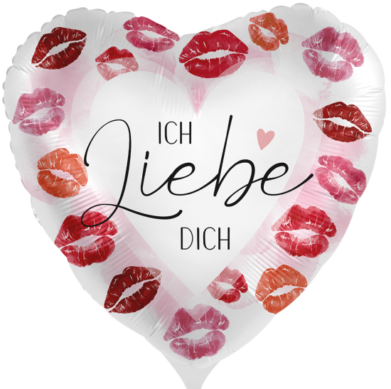 Folienballon - Full of Kisses - Ich Liebe Dich - Herz - 43 cm
