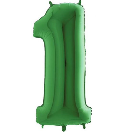 XXL Folienballon Riesenzahl "1" - grün - 102 cm