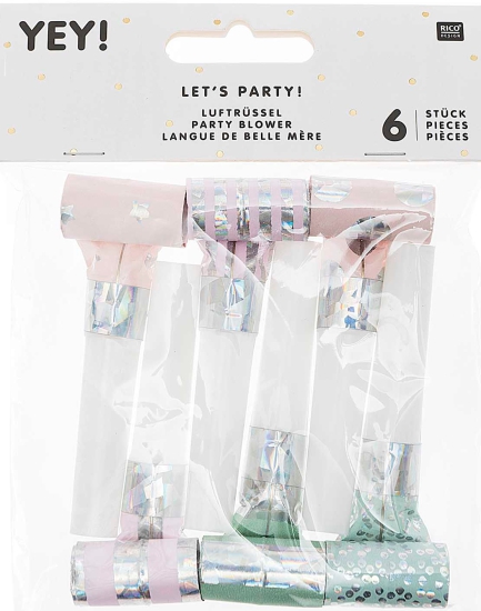 Rico Design - YEY! Let's Party Luftrüssel - Tröte-  Pastell Mix 6 Stück