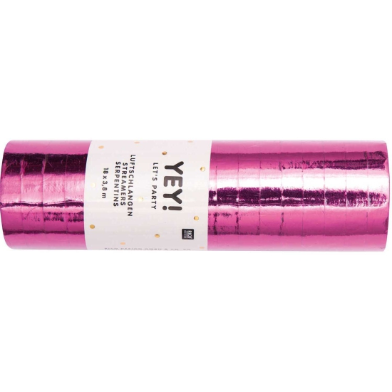 Rico Design - YEY! Let's Party - Luftschlangen - 3,8m - pink