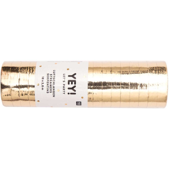 Rico Design - YEY! Let's Party - Luftschlangen - 3,8m - gold