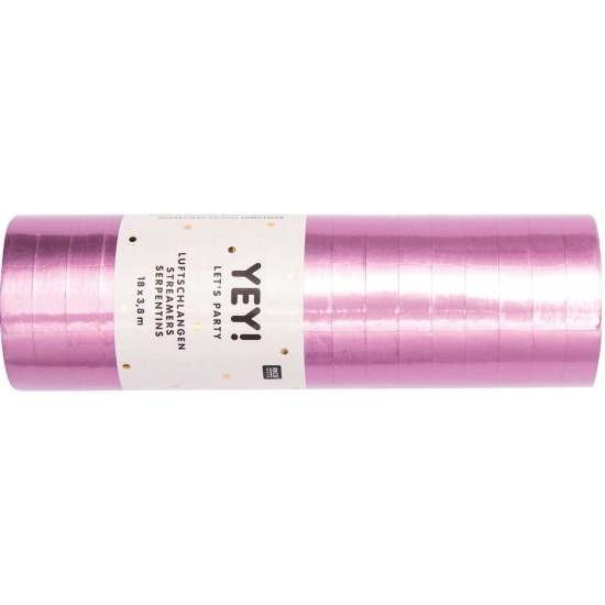 Rico Design - YEY! Let's Party - Luftschlangen - 3,8m - mattes Rosa