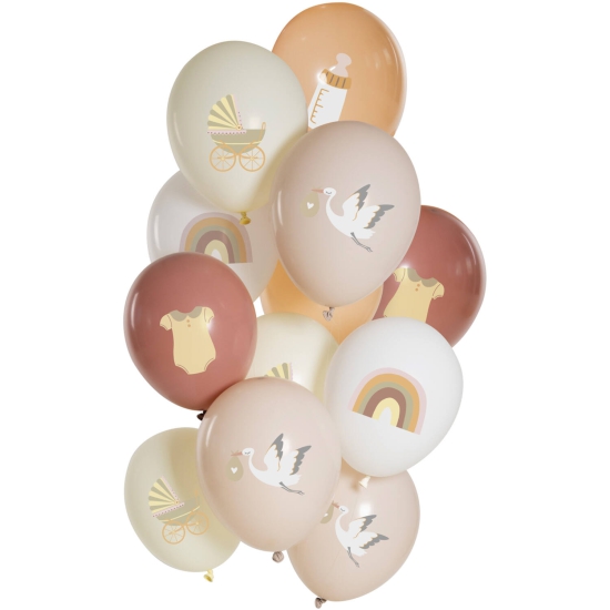 Premium Latexballon Set - 12 Ballons Sweet Baby - 33 cm