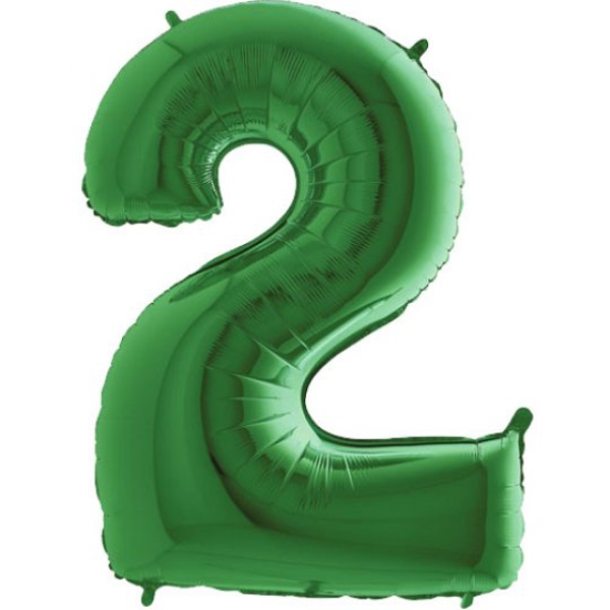 XXL Folienballon Riesenzahl "2" - grün - 102 cm