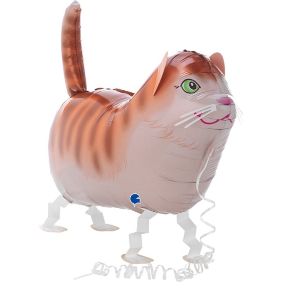 Laufender Ballon - gestreifte Katze - 43 cm