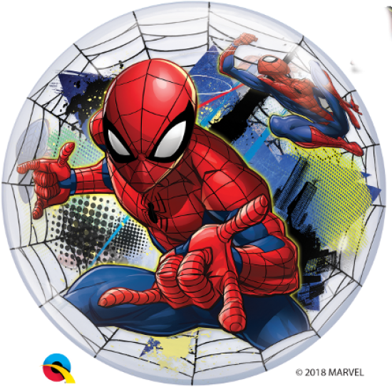XL Ballon - Bubble "Spiderman" - transparent - 56 cm