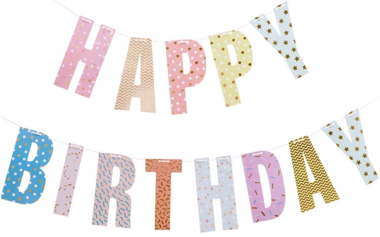 Rico Design - Buchstabengirlande - Paper Poetry Girlande - Happy Birthday - 3m