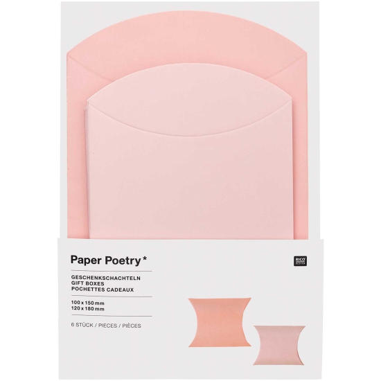 Rico Design - Paper Poetry Geschenkschachteln Set 6 Stück rosa