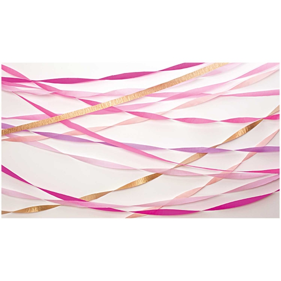 Rico Design - YEY! Let's Party Kreppbänder - Luftschlangen - Cake Prinzessin 3,5cm 10m 4 Stück