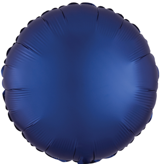 Folienballon - rund - Navyblau - Seide - Silk - 43 cm