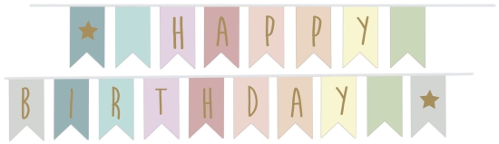 Jabadabado - Buchstabengirlande - Wimpelkette - Happy Birthday - Bunt