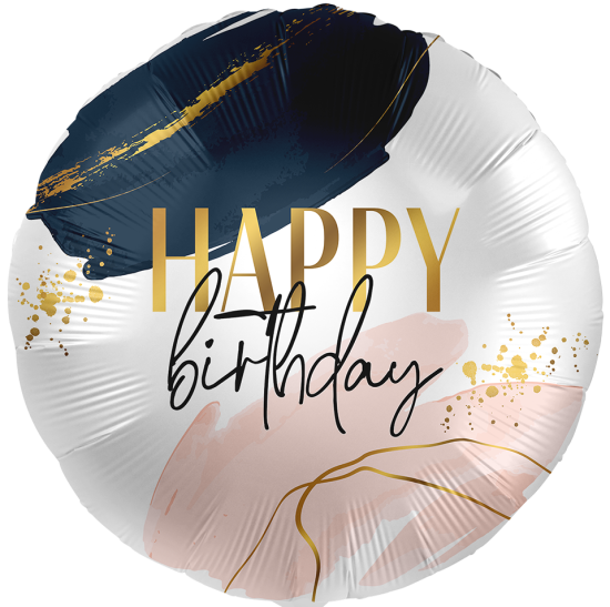 Folienballon - Happy Birthday - Modern Birthday Vibes - rund - 43 cm