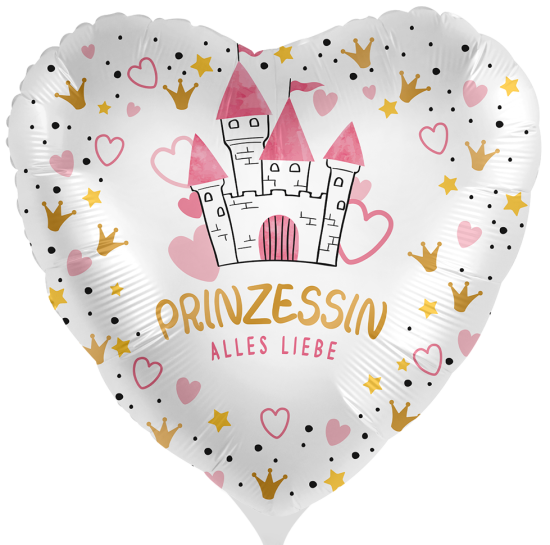 Folienballon - Prinzessin - Alles Liebe - Herz - 43 cm