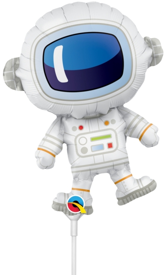 Folienballon am Stab - luftgefüllt - Astronaut - 36 cm