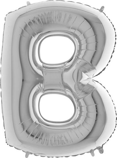 Folienballon - Riesenbuchstabe - "B" - silber - 101 cm