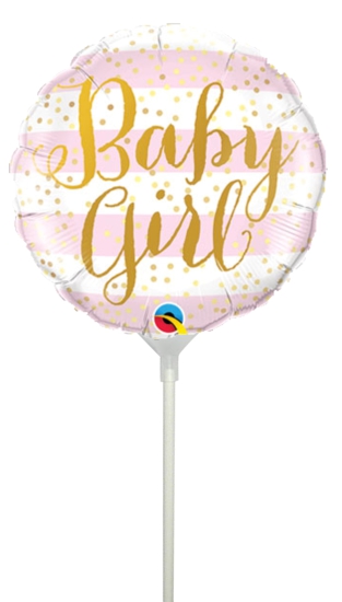 Folienballon am Stab - luftgefüllt - Baby Girl