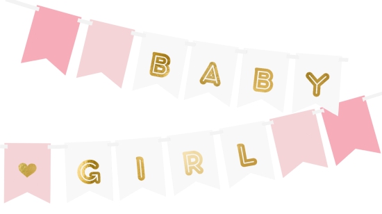 Buchstabengirlande - "BABY GIRL" - 15 x 175 cm