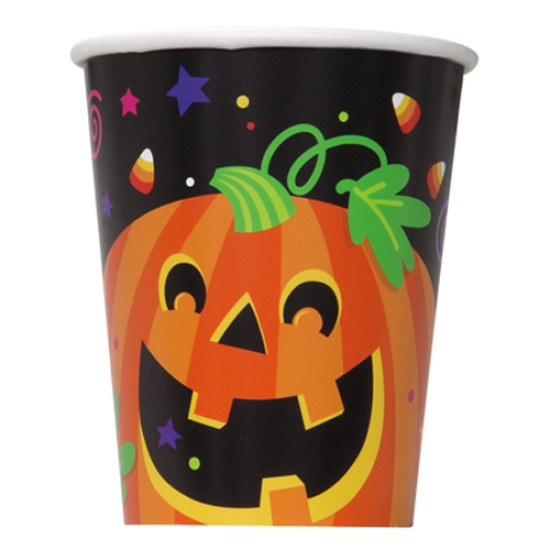 8 Pappecher - fröhliches Halloween - 270 ml