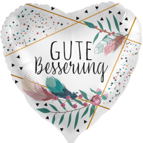 Folienballon - "Gute Besserung" - Boho - satin - Herz - 45 cm