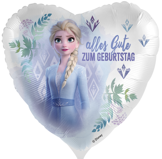 Folienballon - Ein Geburtstags mit Elsa - Frozen - Die Eiskönigin - Herz - 43 cm