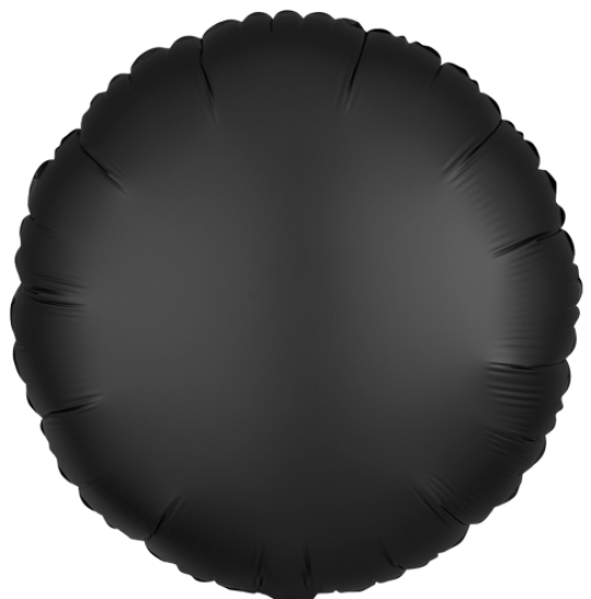 Folienballon - rund - schwarz - 43 cm