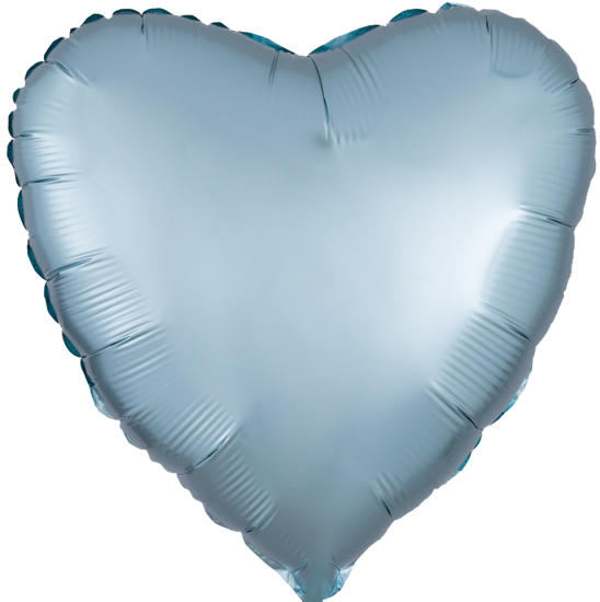 Folienballon - Herz - hellblau - Seide - 43 cm