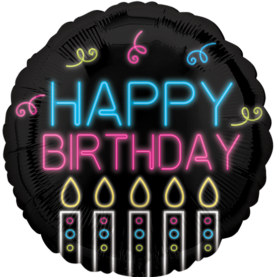 Folienballon - Happy Birthday - Neon Birthday - 43 cm