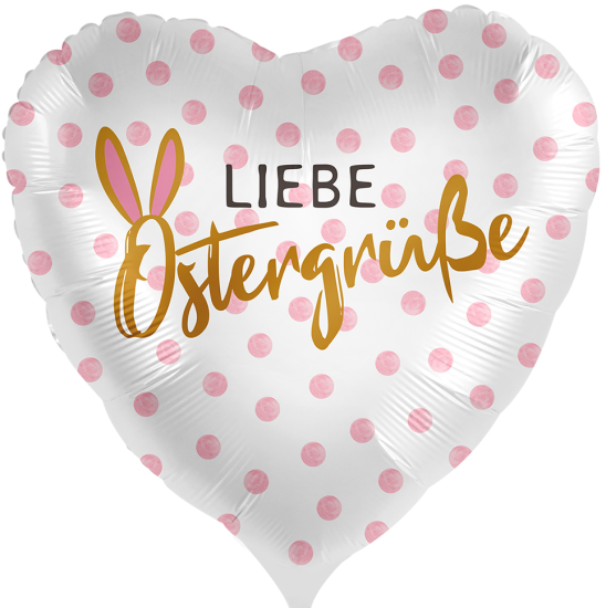 Folienballon - Liebe Ostergrüße - Herz - 43 cm
