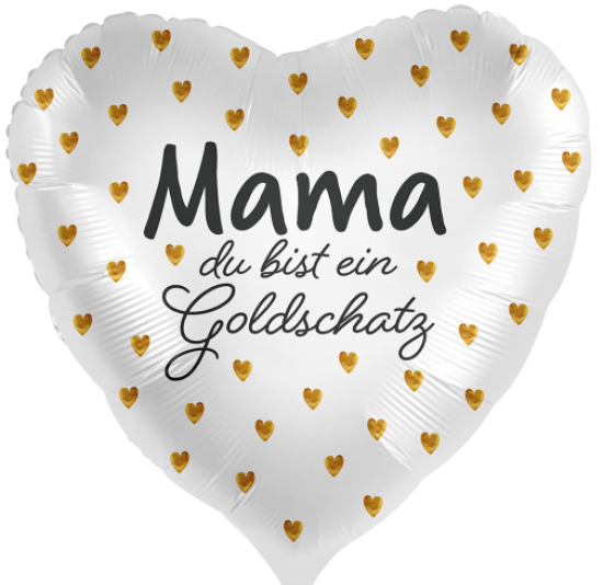 Folienballon - Mama - Goldschatz - rund - satin - 43 cm