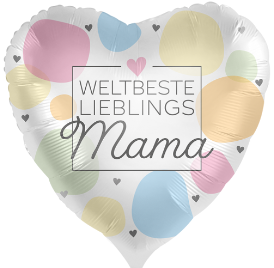 Folienballon - Weltbeste Lieblingsmama - rund - satin - 43 cm