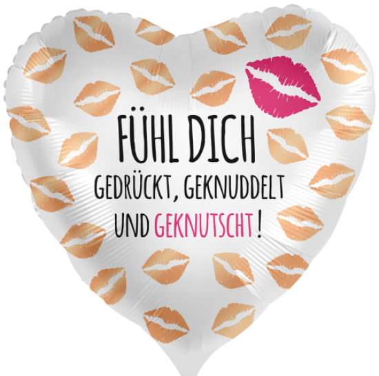 Folienballon - Fühl dich geknutscht - Herz - satin - 43 cm