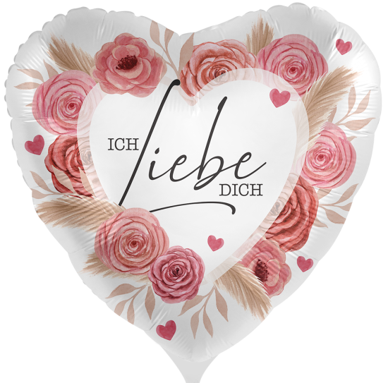 Folienballon - Voller Liebe - Ich Liebe Dich - Herz - 43 cm