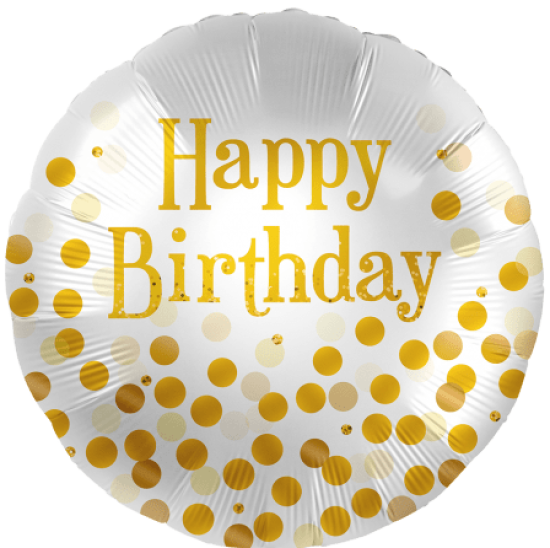 Folienballon - Happy Birthday - goldener Geburtstag - 43 cm