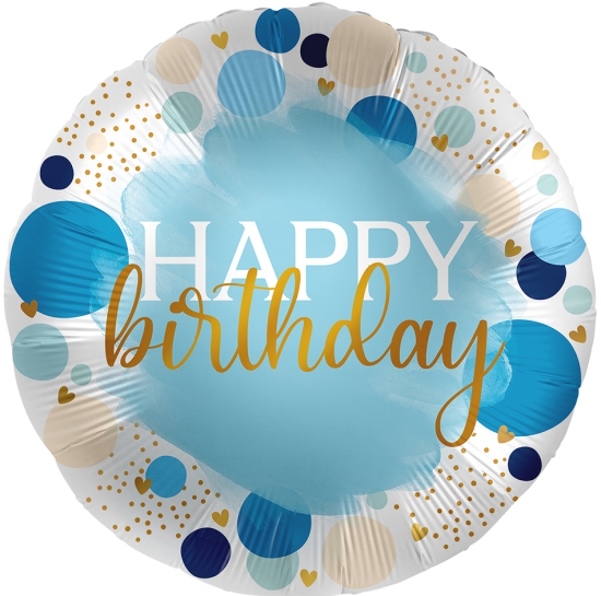 Folienballon - Happy Birthday - Lucky Birthday - rund - 43 cm