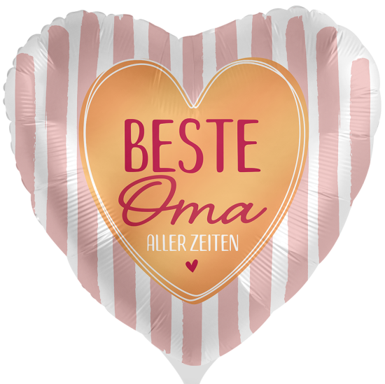 Folienballon - Beste Oma aller Zeiten - Herz - satin - 43 cm