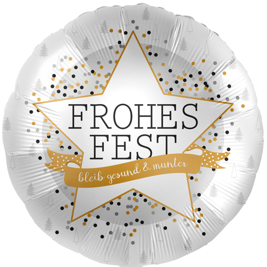 Folienballon - Frohes Fest - Stern - 43 cm