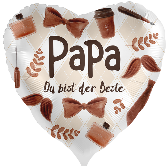 Folienballon - Papa - Du bist der Beste - Herz - 43 cm