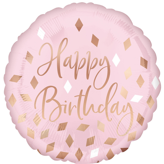 Folienballon - Happy Birthday - Blush - roségold - 43 cm